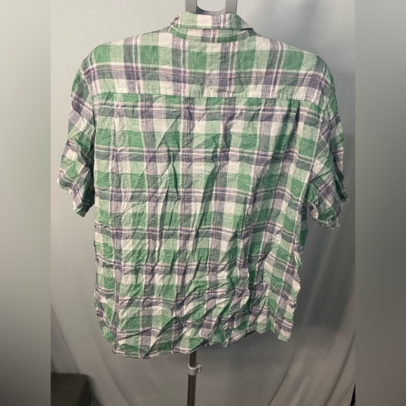Weatherproof vintage Green Plaid Men's Shirt linen blend size XXL - Picture 6 of 8